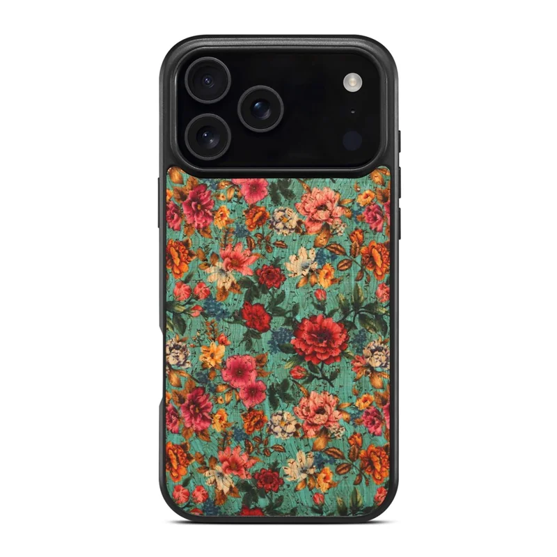 Funda para iPhone 17 Pro Compatible con MagSafe Floral Cuero PU Trasera Funda de Teléfono - Azul