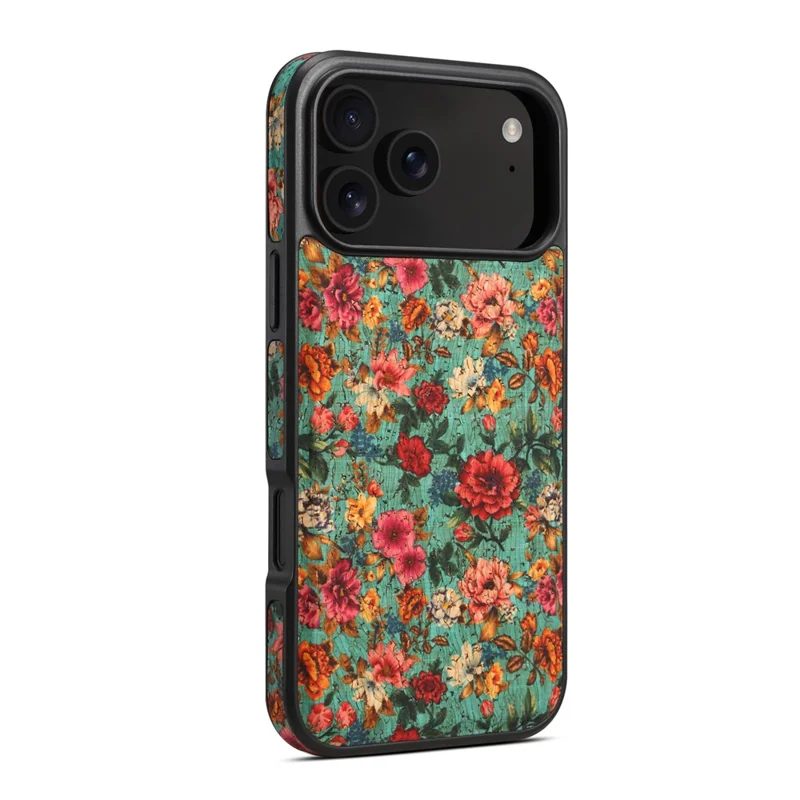 Funda para iPhone 17 Pro Compatible con MagSafe Floral Cuero PU Trasera Funda de Teléfono - Azul