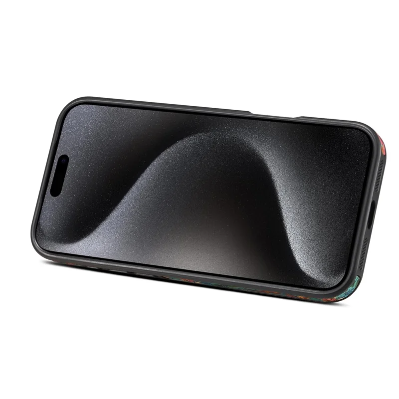 Custodia magnetica per iPhone 17 Pro con borsa per carte staccabile, cover posteriore in pelle a fiori - Blu