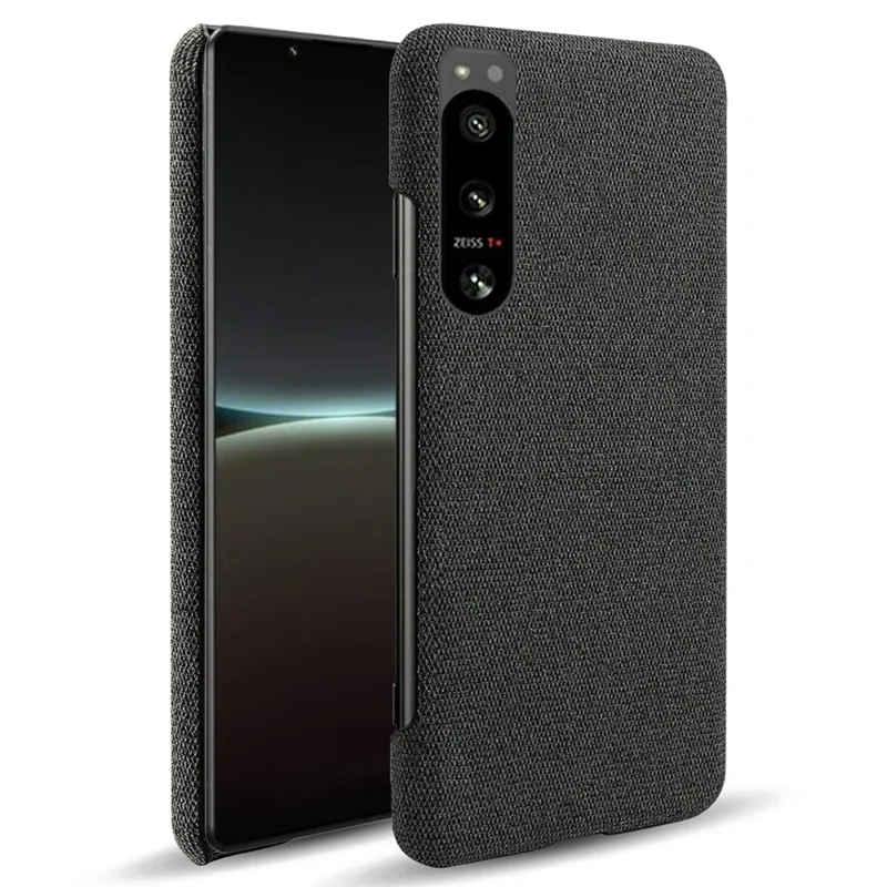 For Sony Xperia 5 IV 5G Solid Color Hard PC + Cloth Anti-Scratch Phone Case Ultra Slim Anti-Fingerprint Back Cover - Black