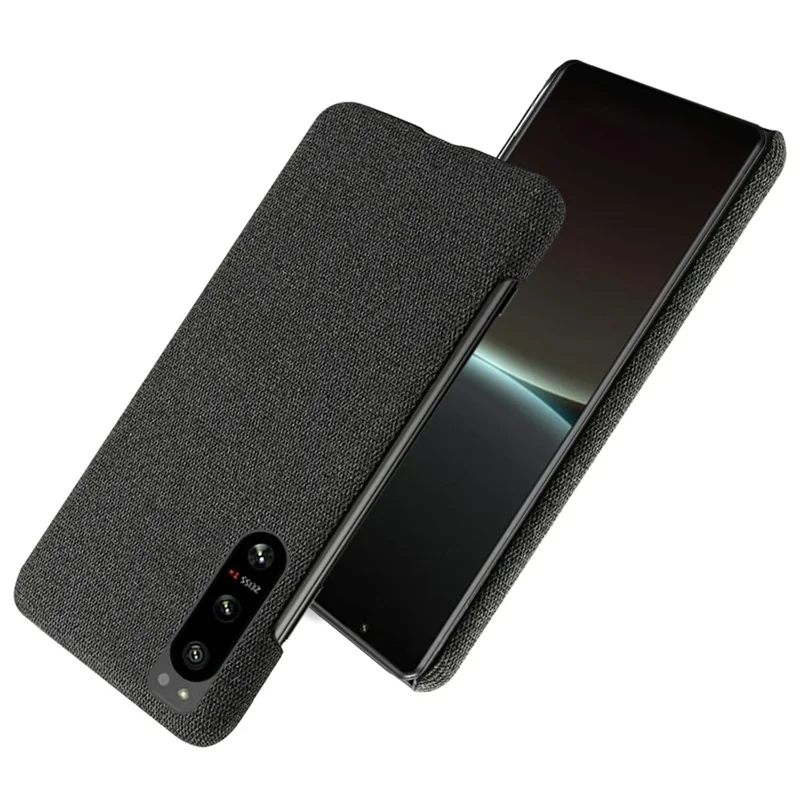 For Sony Xperia 5 IV 5G Solid Color Hard PC + Cloth Anti-Scratch Phone Case Ultra Slim Anti-Fingerprint Back Cover - Black