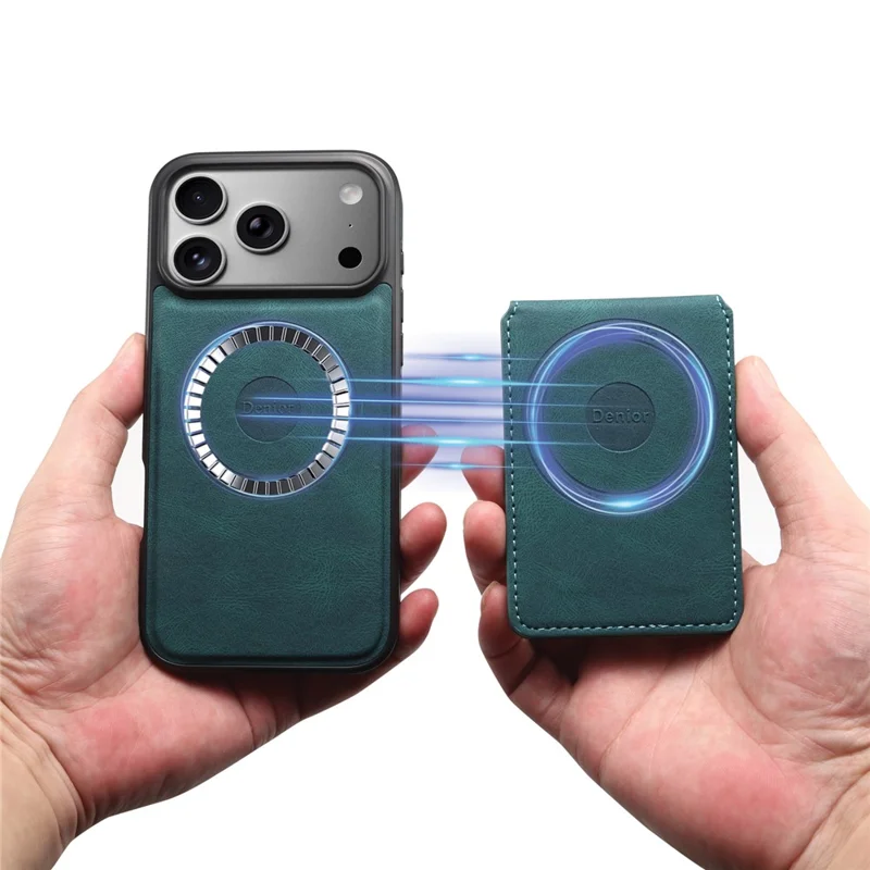 DENIOR D17 Funda para iPhone 17 Pro Compatible con MagSafe Bolsa para Tarjetas Funda de Teléfono - Azul
