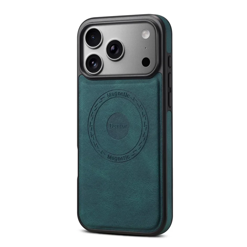 Funda para iPhone 17 Pro Max compatible con MagSafe, de cuero + PC + TPU - Azul