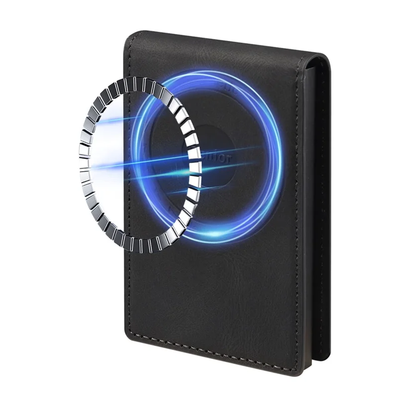 DENIOR V20 Skin Feel Magnetic Elastic Card Holder PU Leather Phone Stand Card Case - Black