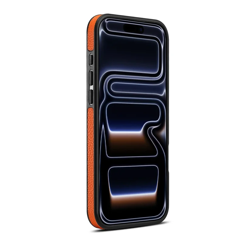 DENIOR A25+3 per iPhone 17 Pro Cover Compatibile con MagSafe Texture Liscia in Pelle PC TPU Supporto Custodia Telefonica - Arancione
