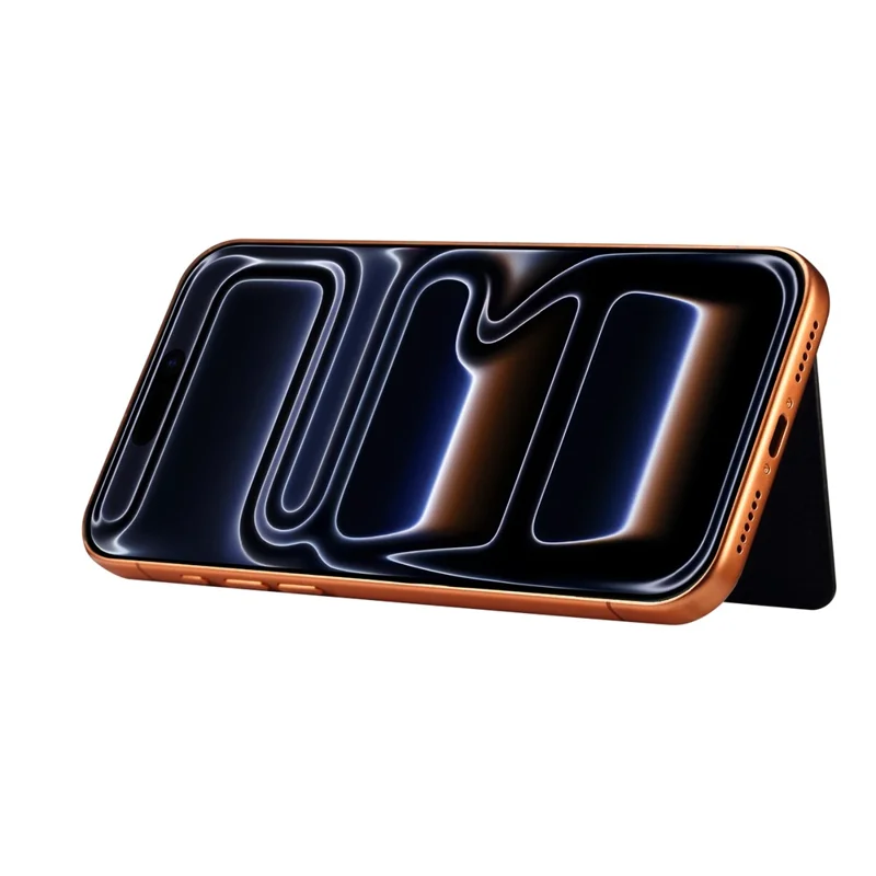 DENIOR V23 Magnetic Card Holder Litchi Texture PU Leather Phone Back Card Bag Kickstand - Black