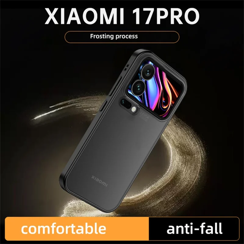 For Xiaomi 17 Pro Case Airbag Anti Drop TPU PC Phone Back Cover - Matte Black