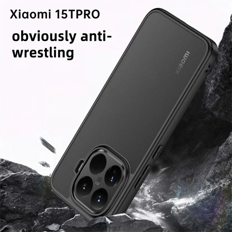For Xiaomi 15T Case Airbag Anti Drop TPU PC Phone Back Cover - Matte Black