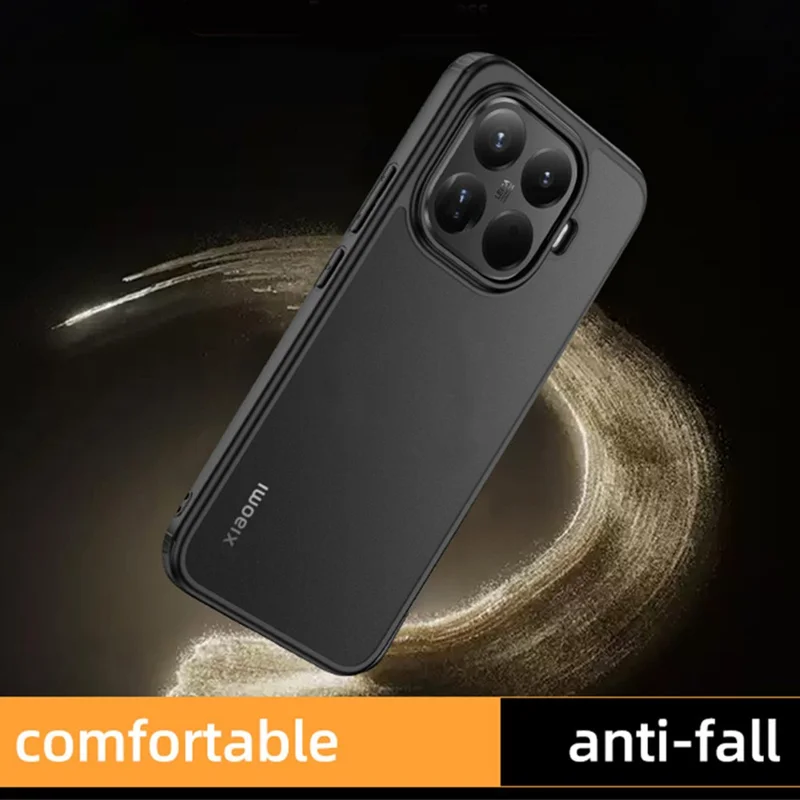 For Xiaomi 15T Pro Case Airbag Anti Drop TPU PC Phone Back Cover - Matte Black