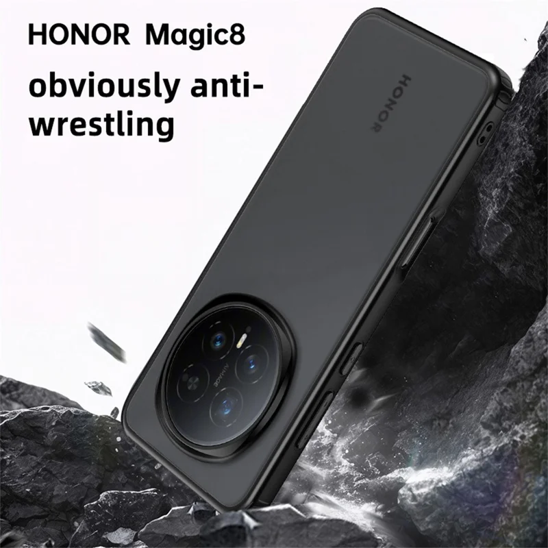 For Honor Magic8 Pro 5G Case Airbag Anti Drop TPU PC Phone Back Cover - Matte Black