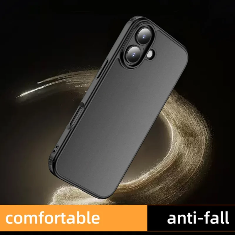 For iPhone 17 Case Airbag Anti Drop TPU PC Phone Back Cover - Matte Black