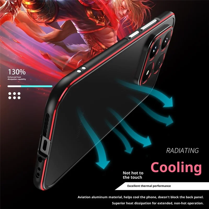 For Xiaomi 17 Bumper Case Lens Protector Dual Color Metal Frame Phone Cover with Screw Lock - Black / Red