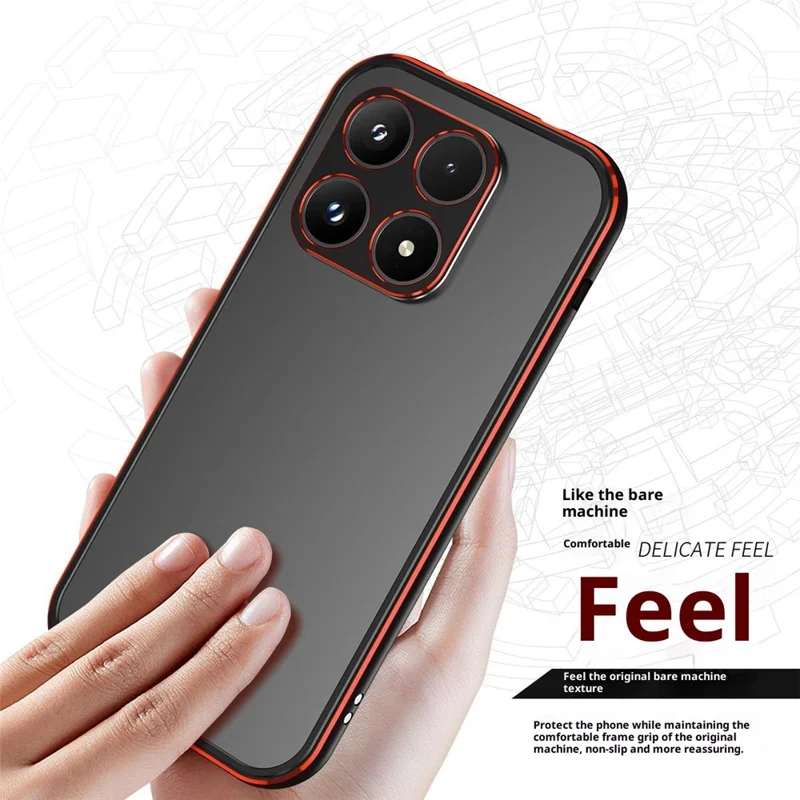 For Xiaomi 17 Bumper Case Lens Protector Dual Color Metal Frame Phone Cover with Screw Lock - Black / Red