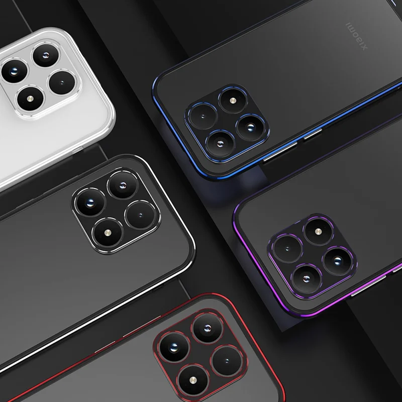 For Xiaomi 17 Bumper Case Lens Protector Dual Color Metal Frame Phone Cover with Screw Lock - Black / Red