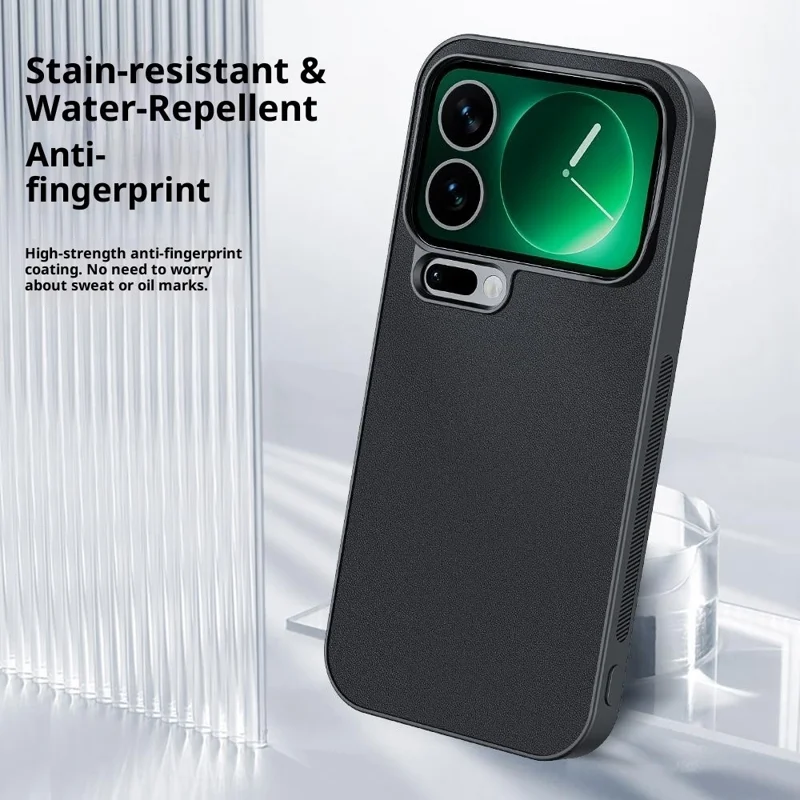 For Xiaomi 17 Pro Max Case PU Leather Coated PC + TPU Anti-Drop Phone Cover - Green