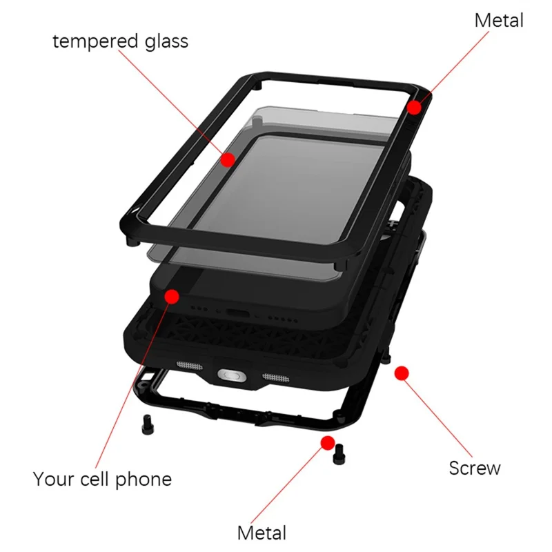 LOVE MEI til iPhone 17 skærmbeskytter i krogbeskyttende stof + silikone telefonbeskyttelse - Sort