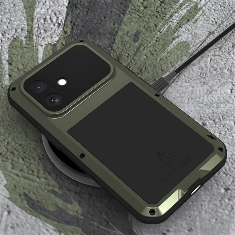 LOVE MEI til iPhone 17 skærmbeskytter i krogbeskyttende stof + silikone telefonbeskyttelse - Sort