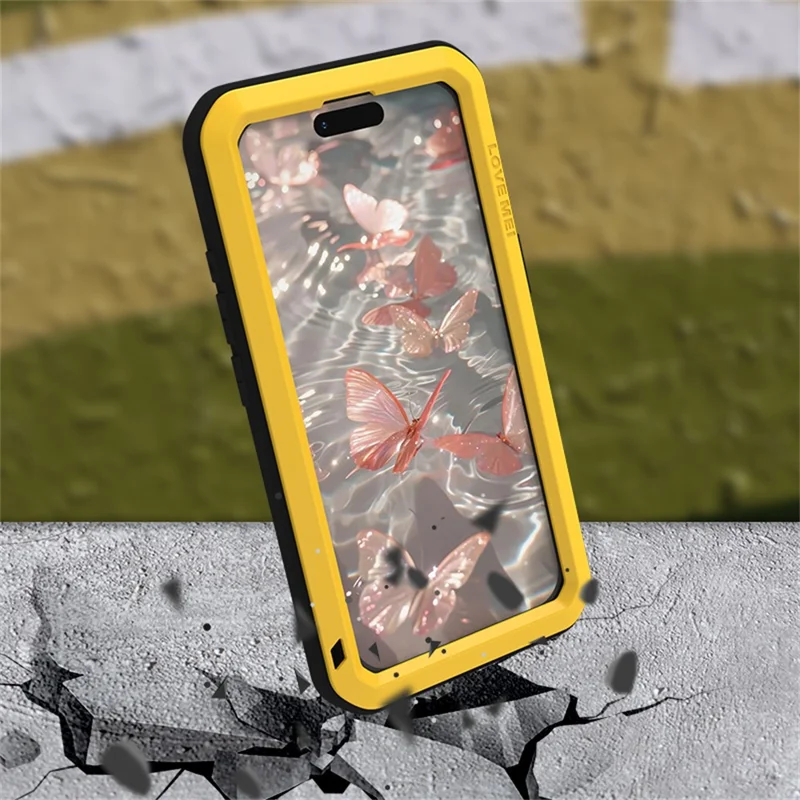 LOVE MEI til iPhone 17 skærmbeskytter i krogbeskyttende stof + silikone telefonbeskyttelse - Sort