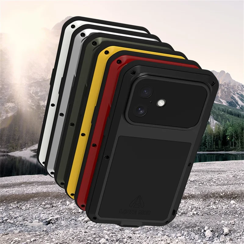 LOVE MEI til iPhone 17 skærmbeskytter i krogbeskyttende stof + silikone telefonbeskyttelse - Sort