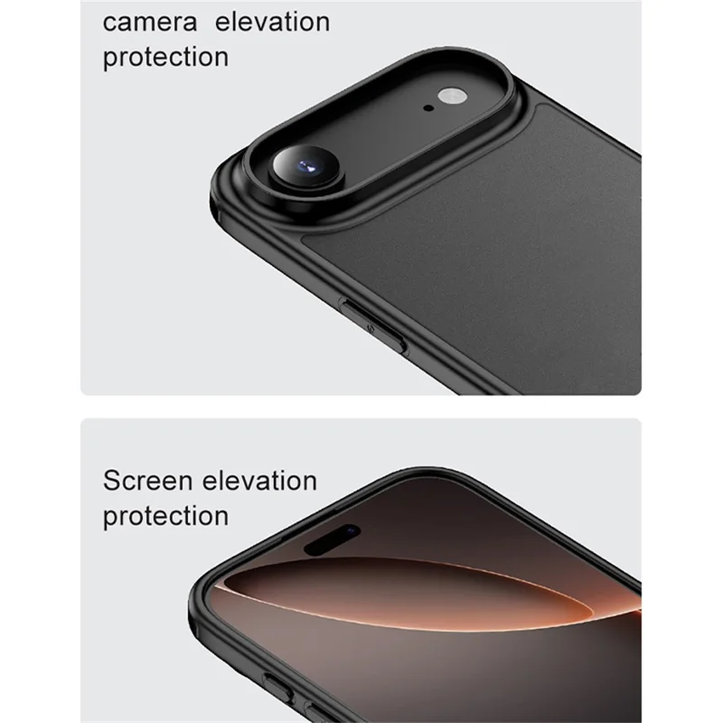 For iPhone Air Case Airbag Anti Drop TPU PC Phone Back Cover - Matte Black