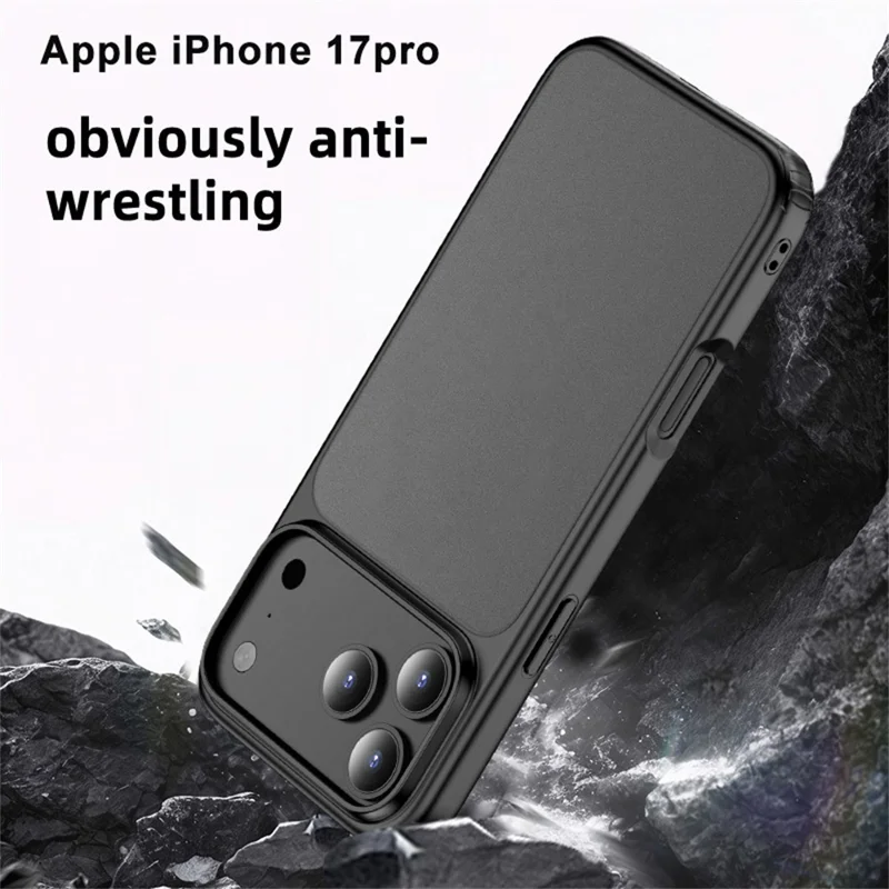For iPhone 17 Pro Case Airbag Anti Drop TPU PC Phone Back Cover - Matte Black
