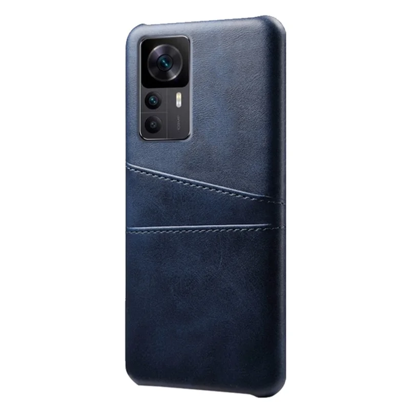 Für Xiaomi Redmi K50 Ultra 5G / 12t 5g / 12t Pro 5G Dual Card Slots Telefonhülle PU Leder Beschichtete Hartpc Kratzfeste Abdeckung - Blau