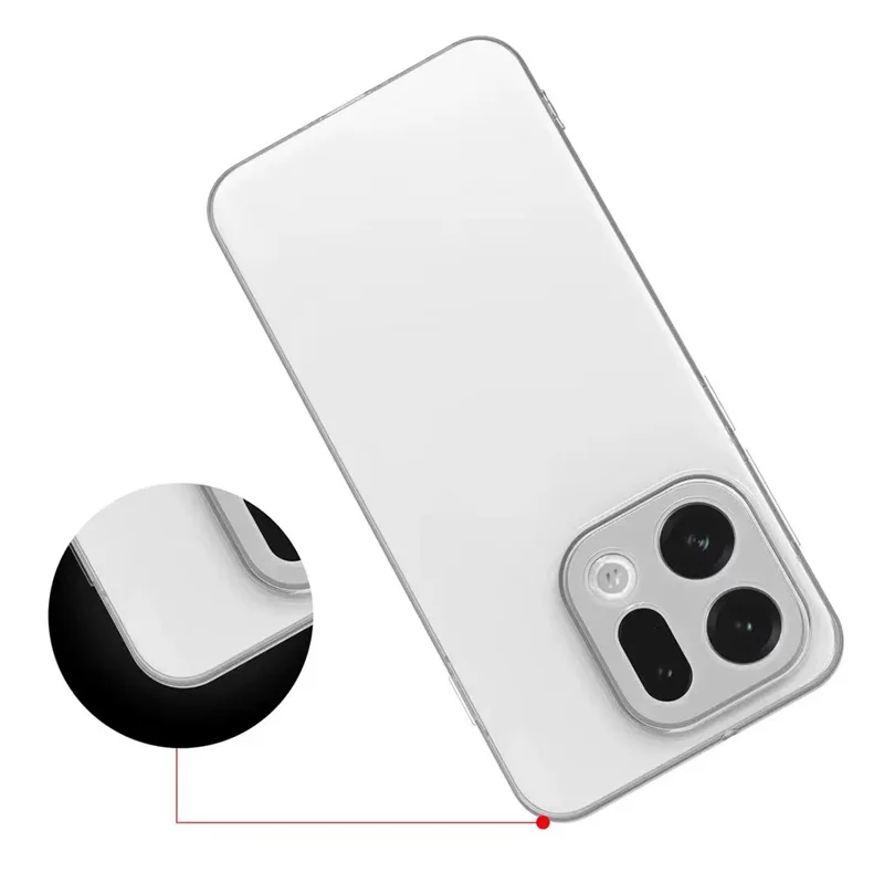 Étui de protection ultra-fin et flexible en TPU transparent pour Oppo Find X9 Pro 5G