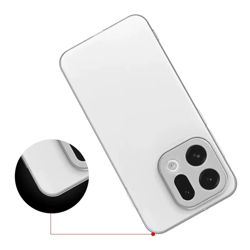 Étui de protection arrière ultra-mince flexible TPU transparent pour Oppo Find X9 5G