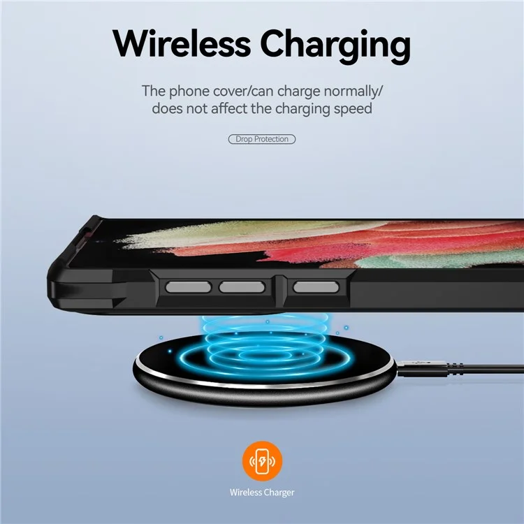 For Samsung Galaxy S23 Ultra PC + TPU Drop-proof Cover Electroplating Smartphone Protective Back Case - Black