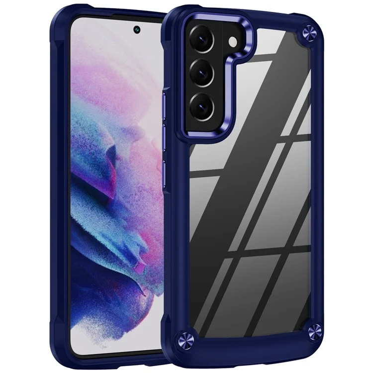 Für Samsung Galaxy S23 PC + TPU Anti-Drop Protective Cover Electroplating Anti-Scratch Phone Back Case - Blau