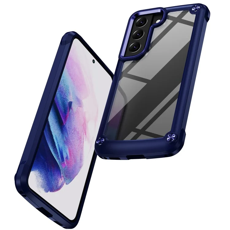 Für Samsung Galaxy S23 PC + TPU Anti-Drop Protective Cover Electroplating Anti-Scratch Phone Back Case - Blau