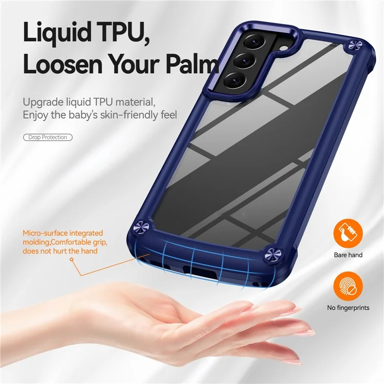 Für Samsung Galaxy S23 PC + TPU Anti-Drop Protective Cover Electroplating Anti-Scratch Phone Back Case - Blau