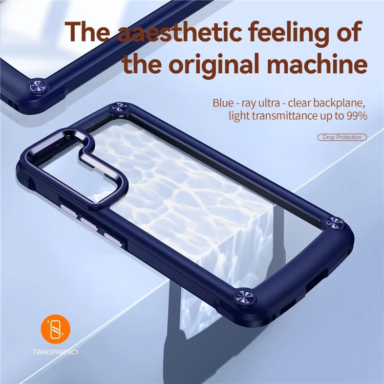 Für Samsung Galaxy S23 PC + TPU Anti-Drop Protective Cover Electroplating Anti-Scratch Phone Back Case - Blau