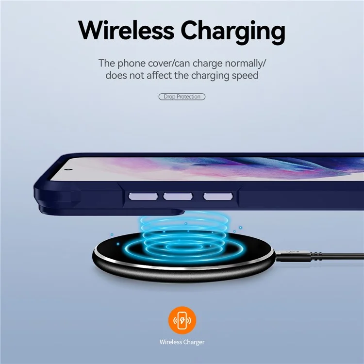 Für Samsung Galaxy S23 PC + TPU Anti-Drop Protective Cover Electroplating Anti-Scratch Phone Back Case - Blau