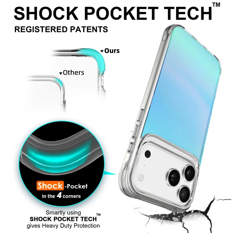 Groothandel voor iPhone 17 Pro hoesje Geëlokteerd TPU + PC-beschermhoes - Blauw