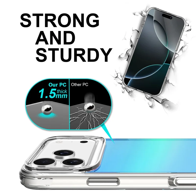 Groothandel voor iPhone 17 Pro hoesje Geëlokteerd TPU + PC-beschermhoes - Blauw