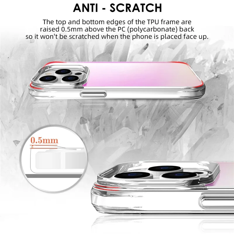 Groothandel voor iPhone 14 Pro Max hoesje Geëlokteer TPU + PC-beschermhoes - Roze