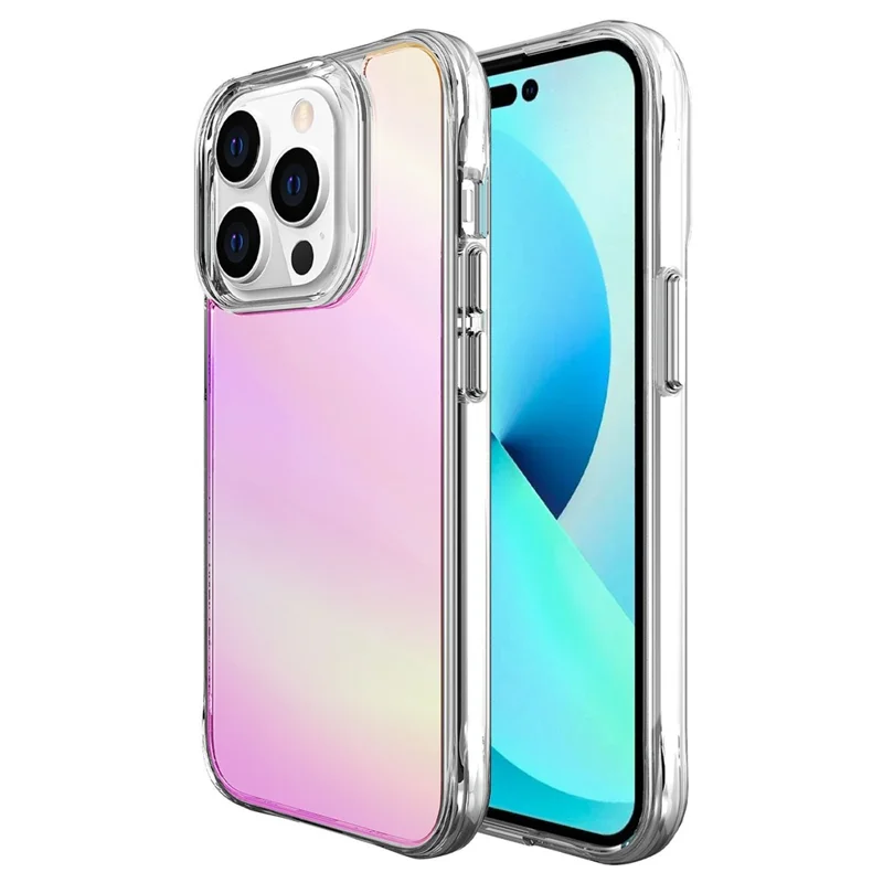 Groothandel voor iPhone 14 Pro Max hoesje Geëlokteer TPU + PC-beschermhoes - Roze