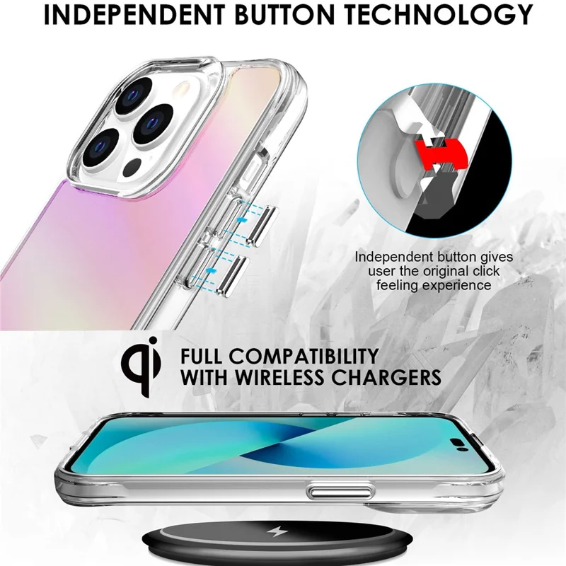 Groothandel voor iPhone 14 Pro Max hoesje Geëlokteer TPU + PC-beschermhoes - Roze