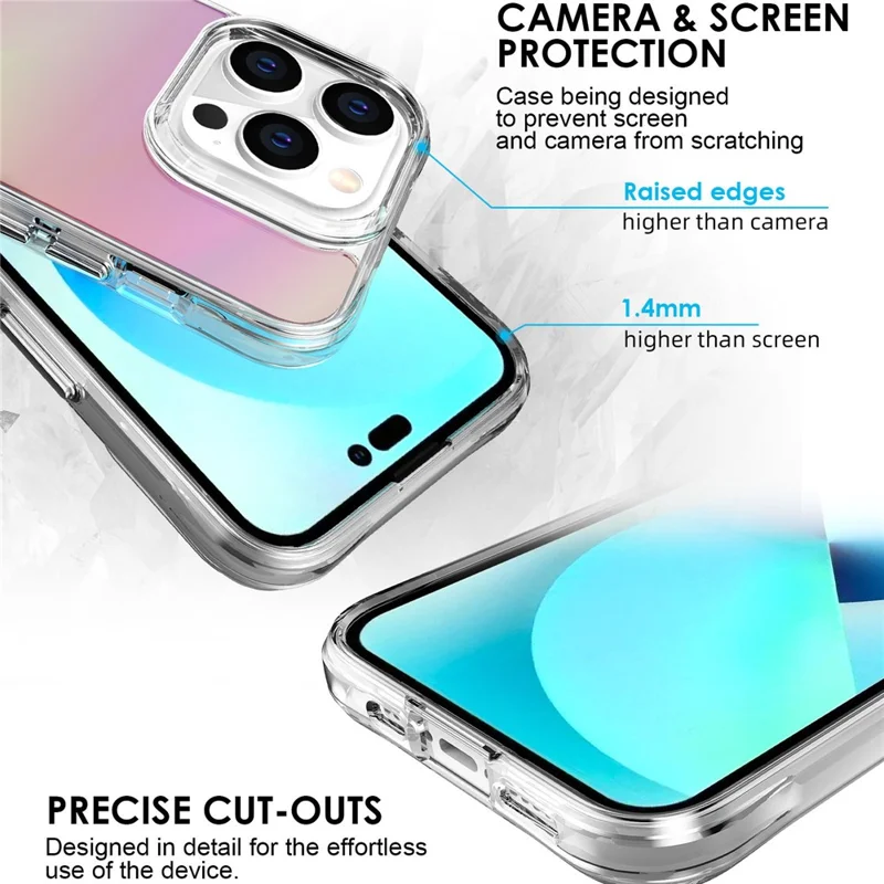 Groothandel voor iPhone 14 Pro Max hoesje Geëlokteer TPU + PC-beschermhoes - Roze