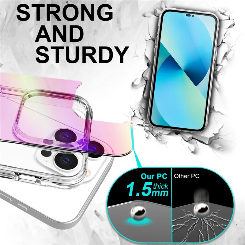 Groothandel voor iPhone 14 Pro Max hoesje Geëlokteer TPU + PC-beschermhoes - Roze