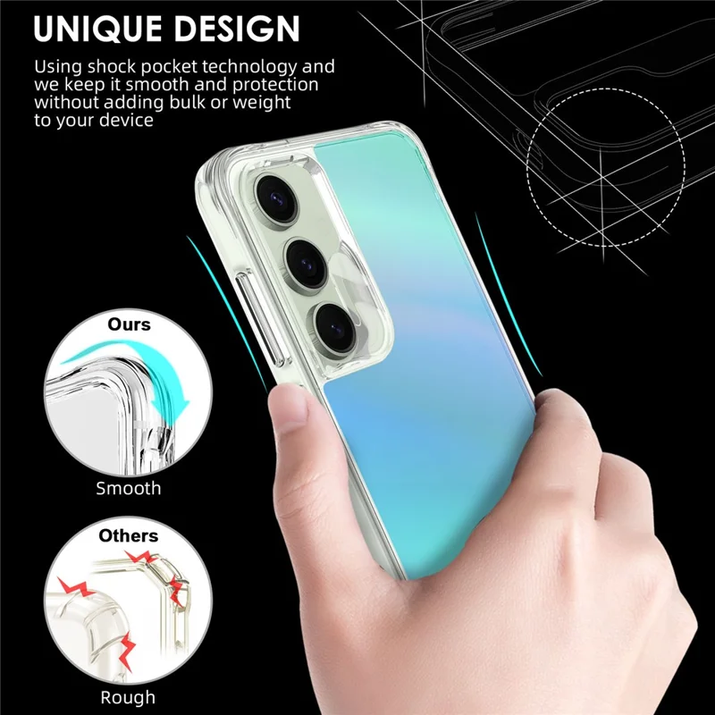 Groothandel voor Samsung Galaxy S25 FE hoesje Geëlokteer TPU + PC beschermlaag - Blauw