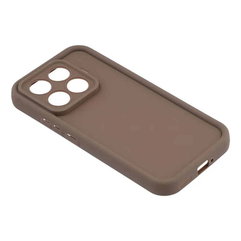 For Xiaomi 15T Pro Case Grooved Design TPU Anti Slip Phone Cover - Brown