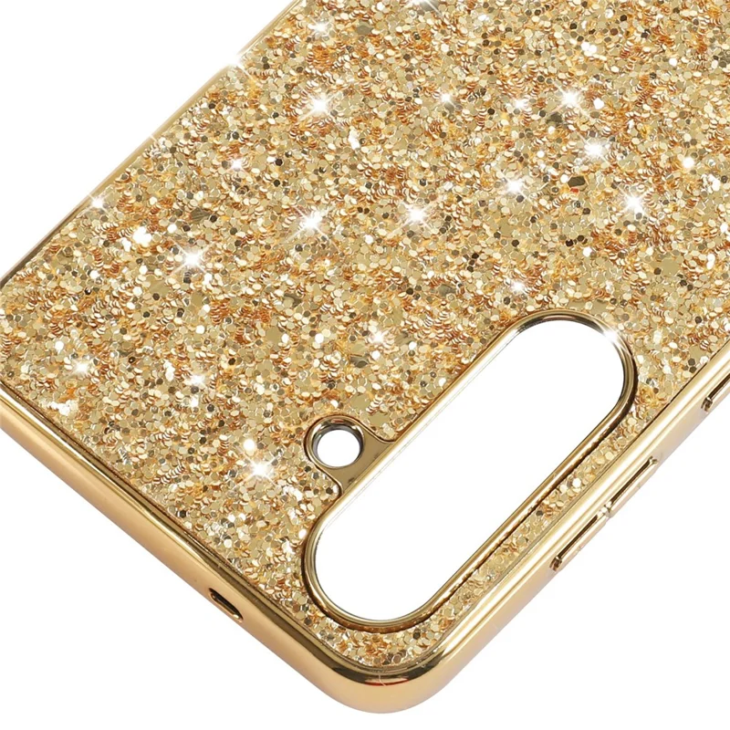 Voor Samsung Galaxy S25 FE Hoesje TPU + PC Glitterend Glanzend Telefoonhoesje - Goud