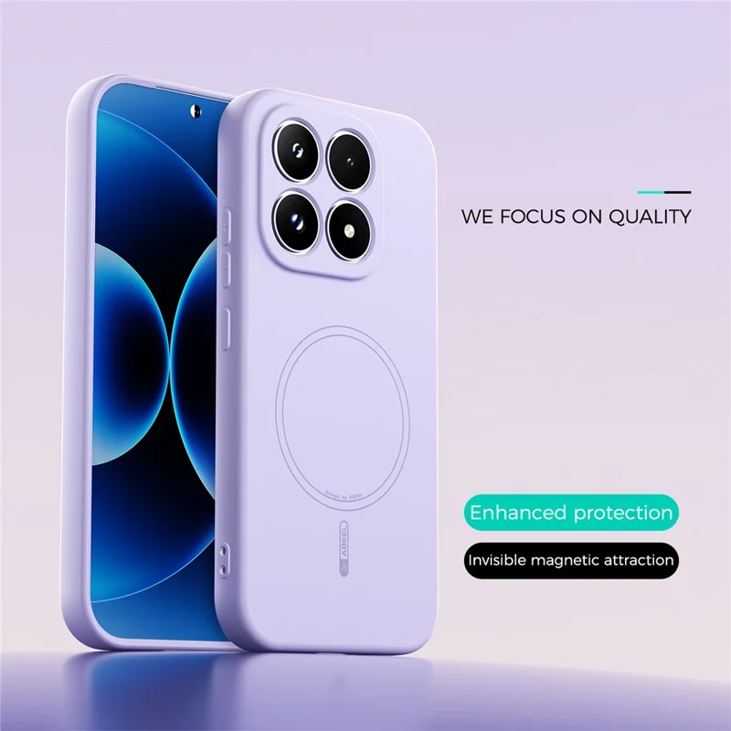 ABEEL voor Xiaomi 17 hoes compatibel met MagSafe Skin Touch vloeibaar siliconen telefoon achterkant - Paars