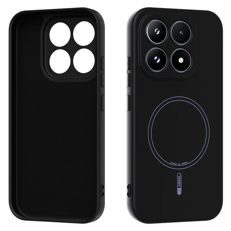 ABEEL For Xiaomi 17 Magnetic Case Skin Touch Liquid Silicone Phone Back Cover - Black
