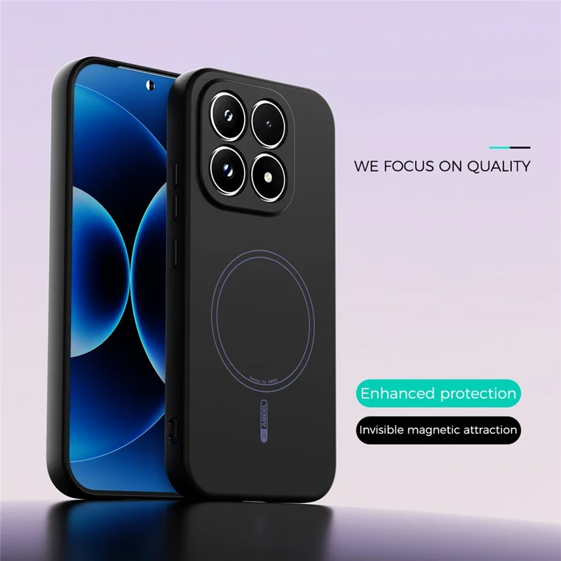 ABEEL For Xiaomi 17 Magnetic Case Skin Touch Liquid Silicone Phone Back Cover - Black
