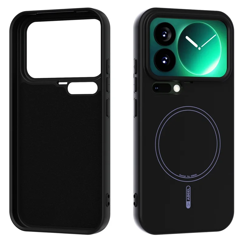 ABEEL For Xiaomi 17 Pro Magnetic Case Skin Touch Liquid Silicone Phone Back Cover - Black
