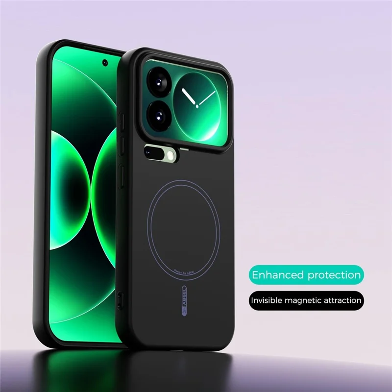 ABEEL For Xiaomi 17 Pro Magnetic Case Skin Touch Liquid Silicone Phone Back Cover - Black