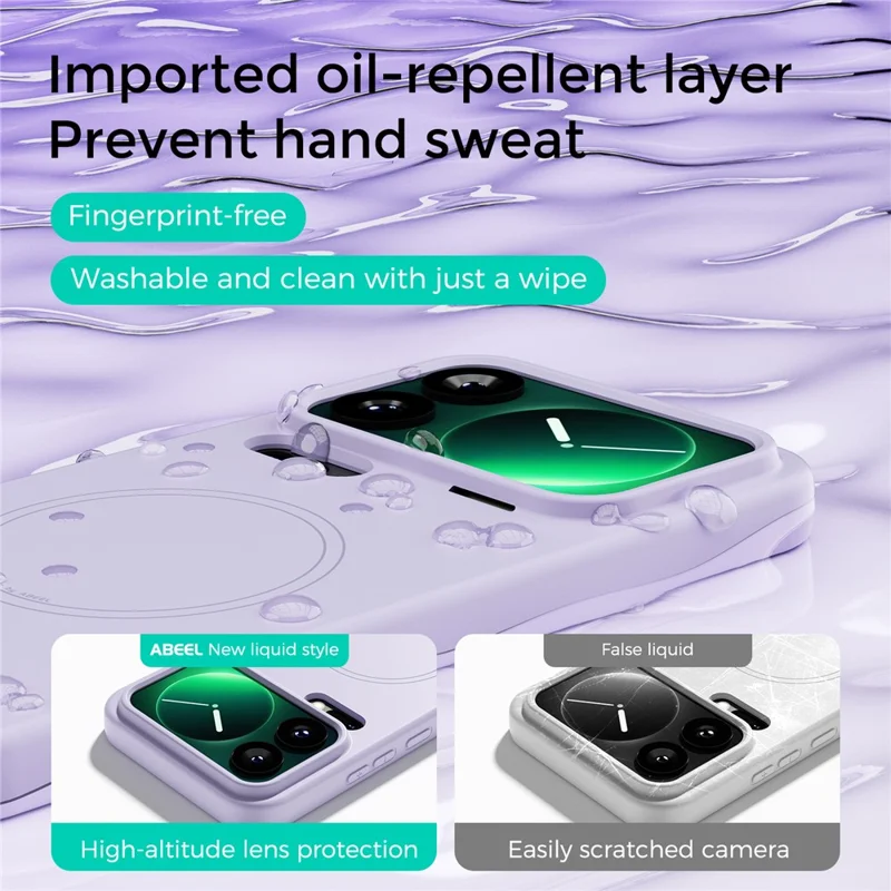 ABEEL For Xiaomi 17 Pro Magnetic Case Skin Touch Liquid Silicone Phone Back Cover - Black